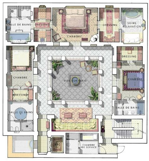 pin  biancamaria quaggiotto  arredamento courtyard house plans riad floor plan courtyard