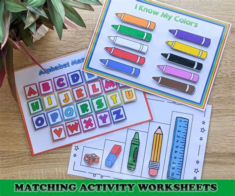busy book printable worksheet matching activities toddler learning