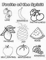 Spirit Fruit Coloring Pages Kids Fruits Bible Colouring Sunday School Choose Board Sheets sketch template