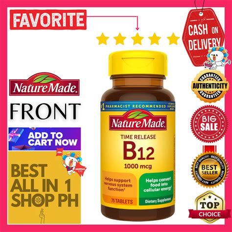 Nature Made B12 1000 Mcg Time Release 75 Tablets Lazada Ph