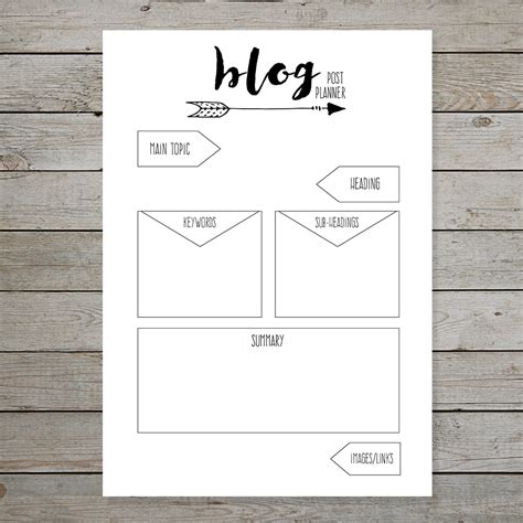 blog planning printables  printable templates