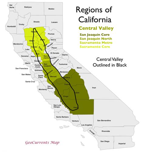 regionalization  california part  california valley map