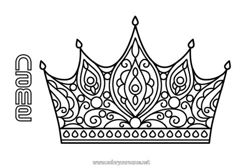 coloring page  princess crown shrove tuesday