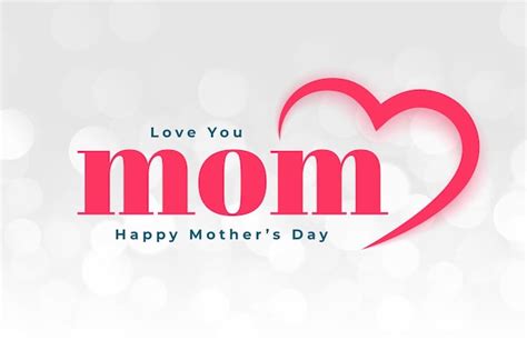 Free Vector Love You Mom Happy Mothers Day Greeting Design