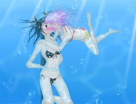 nepgear x uni underwater kiss by doctorh on deviantart
