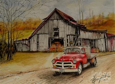 chevy truck  barn drawing  jackie bryant