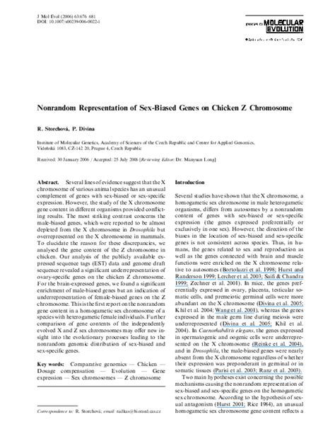 pdf nonrandom representation of sex biased genes on chicken z