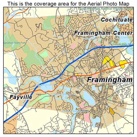 aerial photography map  framingham ma massachusetts