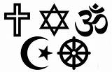 Religions Religious Judaism Christianity Major Religioni Religiones Simbolo sketch template