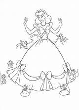 Cinderella Cendrillon Assepoester Jurk Kleurplaten Aschenputtel Ausmalbild Souris Prinzessin Ausmalen Magique Princesse Plait Coloriez Malvorlage Cinderela Lapin sketch template
