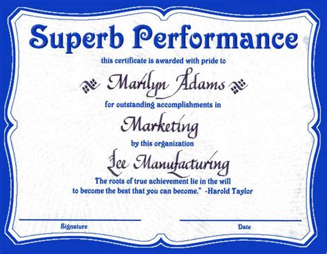 award certificates   pertaining  sales certificate
