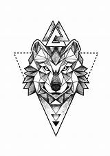 Triangles Lobo Dotwork Géométrique Tatouage Loup Tatuagem Geométrico Desenho Andrija Protic Tribal Réaliste Lobos Tattooviral Bracelete Braço sketch template