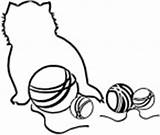 Yarn Coloring Cat Clipartbest Clipart sketch template