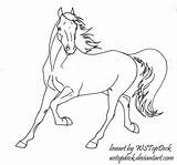 Coloring Trotting Horses Lineart sketch template