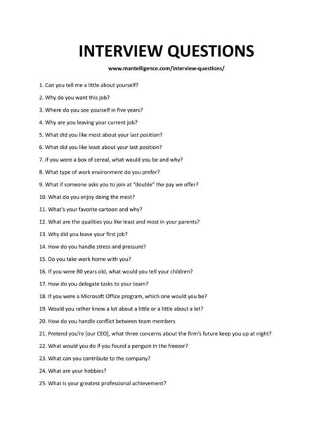 sample interview questions gambaran