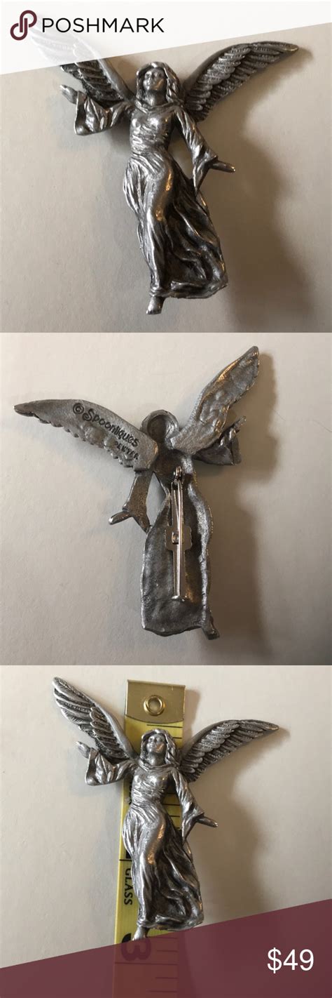 vtg pewter angel brooch vintage brooch jewelry brooch