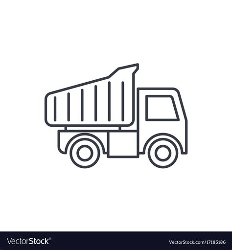 dump truck thin  icon linear symbol royalty  vector