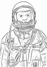 Glenn Coloring John Pages Printable Astronaut Categories Famous sketch template