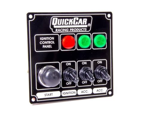 quickcar ignition control panel   accessory switches warning lights black