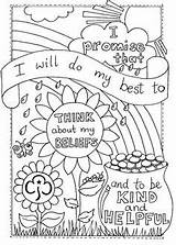 Scout Coloring Girl Promise Rainbow Pages Activities Scouts Daisy Brownie Guides Think Rainbows Crafts Printable Thinking Sheet Girlguiding Brownies Girls sketch template