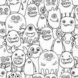 Coloring Pages Monster Monsters Faces Multiple sketch template