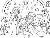 Nativity Scene Drawing Coloring Pages Christmas Printable Silhouette Svg Underwater Sheets Stable Kids Coloringcafe Simple Getdrawings Print Printables Adult Line sketch template