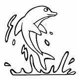 Coloring Dolphin Pulando Golfinho Golfinhos Tudodesenhos Coloringhome sketch template