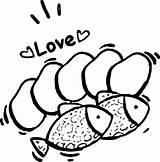 Loaves Fish Coloring Bread Loaf Fishes Drawing Getdrawings Pages Wecoloringpage sketch template