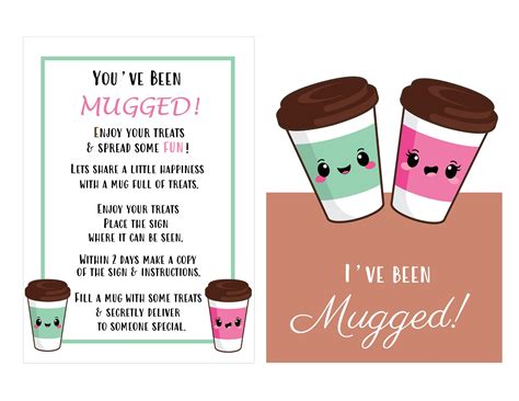 youve  mugged printable instructions sign  treat bag tag ive