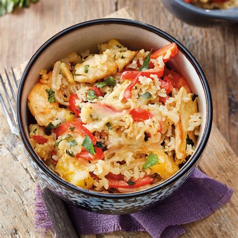 fruchtiger haehnchen curry auflauf mit reis rezept