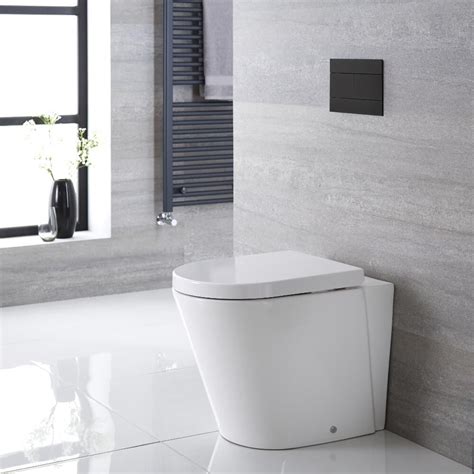 milano rivington white modern    wall toilet  soft close seat