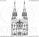 Mary St Cathedral Clipart Vector Styled Australian Line Drawing Landmark Illustration Royalty Tradition Sm Pilgrimage Church Clipground sketch template