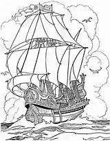 Coloring Ship Pirate Pages Colouring Printable Big Galleon Pearl Navy Ships Anchor War Sunken Steamboat Kids Adult Adults Sheets Kidsplaycolor sketch template