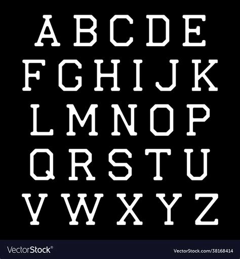 white alphabet letters  black background vector image