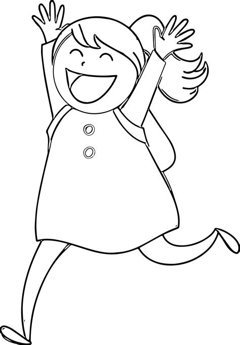 happy girl coloring pages   print