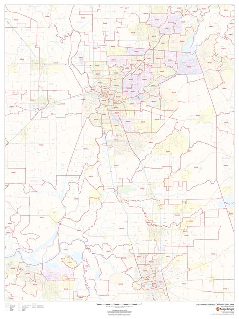 Sacramento County Zip Code Map California