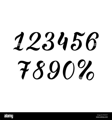 hand drawn lettering number  percents design elements stickers illustration