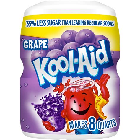 kool aid sugar sweetened grape artificially flavored powdered soft drink mix  oz canister