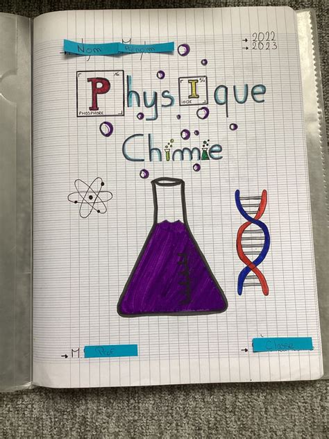 page de garde physique chimie school