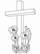 Coloring Pages Remembrance Poppy Colouring Memorial Cross Drawing Kids Popular Anzac Choose Board Coloringhome sketch template