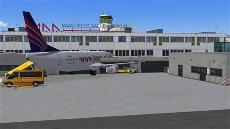 maastricht airport  fs ai aircraft parked  terminal aerosoft scenery aerosoft
