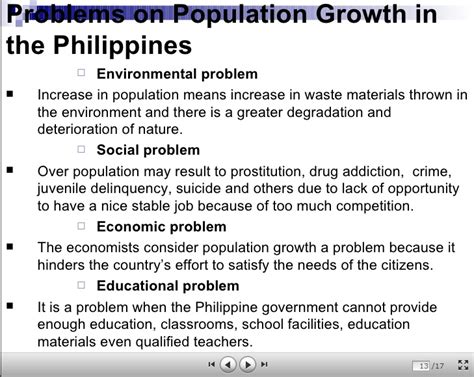 societal problems slideshare philippine population