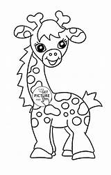 Coloring Pages Baby Animals Animal Printable Kids Giraffe Printables Cute Sheets Print Book Books Babies Wuppsy Giraffes Drawing Library Popular sketch template