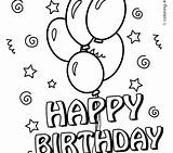Birthday Happy Coloring Pages Line Balloons Kids Drawings Drawing Printable Cards Print Party Card Chicano Sheets Mom Color Aunt Getdrawings sketch template