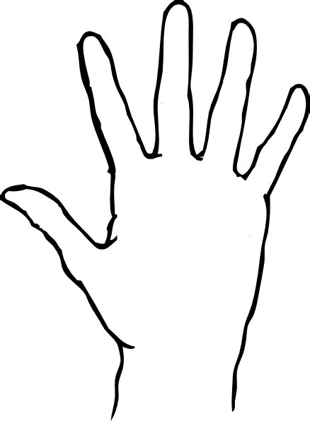 coloring hand print clipart