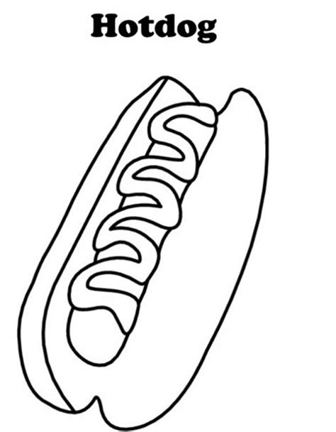 hotdog coloring pages  food  kids id  uncategorized