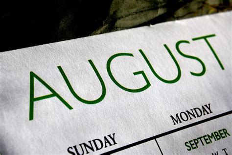 august calendar picture  photograph  public domain