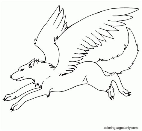 wolf  wings printable coloring pages wolf  wings coloring pages