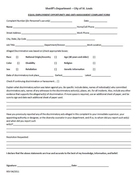 printable eeoc form  printable forms