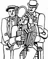 Coloring Leger Fernand Musicians Adult Pages Three Adults Music Masterpieces Nggallery sketch template